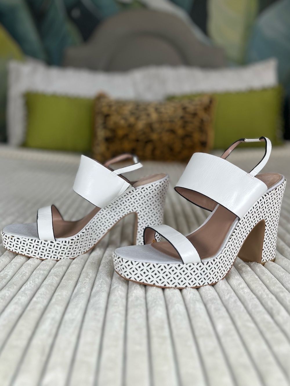 Zac Posen Virginia Block Heel Slingback in White Size 9 NWOB